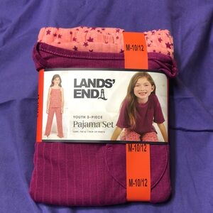 Lands' End Pajama Set Pink and Purple Cozy Comfort NEW